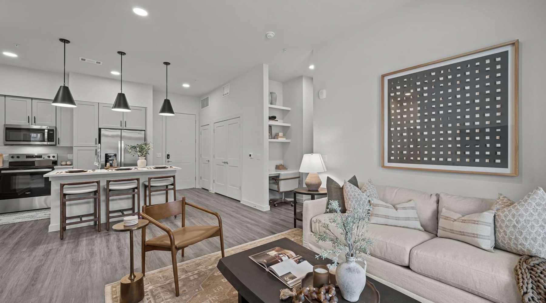 Spacious and well-lit living spaces